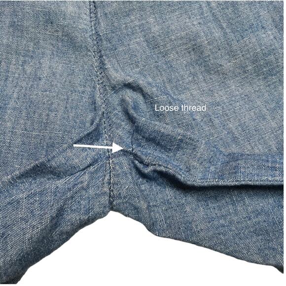 Gap Pants Girlfriend‎ Khaki Indigo Chambray Blue Cotton Women's 0 Casual Work - Picture 10 of 14